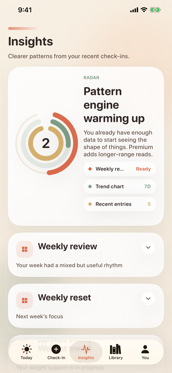 Vela Insights screen